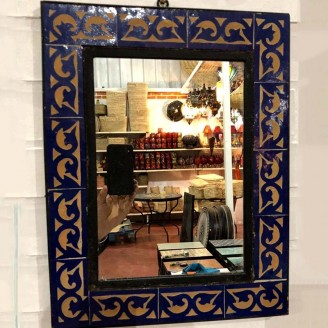 Espejo con borde de mosaicos artesanal árabe