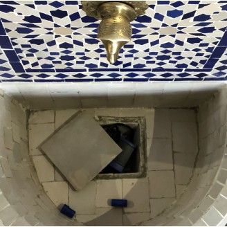 Fuente de mosaicos artesanales árabes marroquí  1,23x68x29