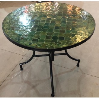 mesa de mosaico artesanal verde