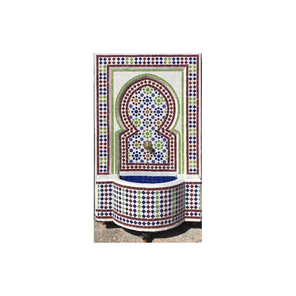 Fuente de mosaicos artesanales árabes marroquí 122x80x30