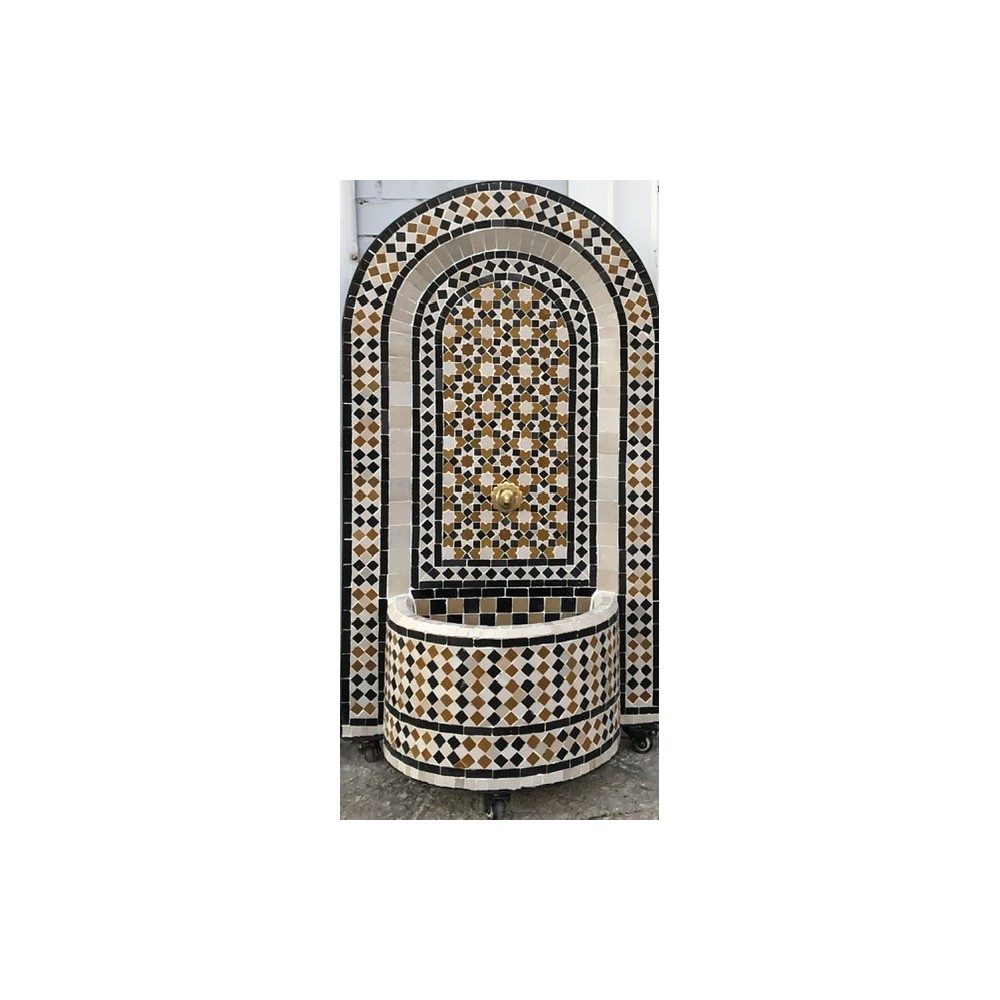Fuente de mosaicos artesanales árabes marroquí 109x62x29