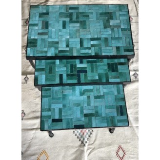 juego de mesas de mosaico 50x30x50alto +45x30x45alto +40x30x40alto