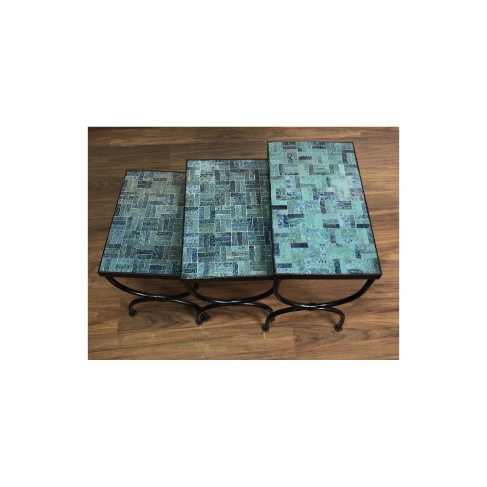 juego de mesas de mosaico 50x30x50alto +45x30x45alto +40x30x40alto
